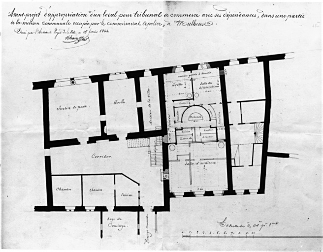 Avant-projet d'appropriation d'un local pour tribunal de commerce.