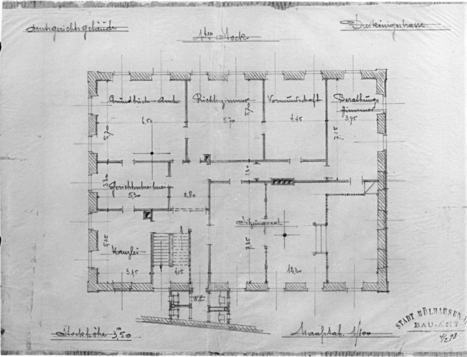 Tribunal cantonal : plan du premier étage.