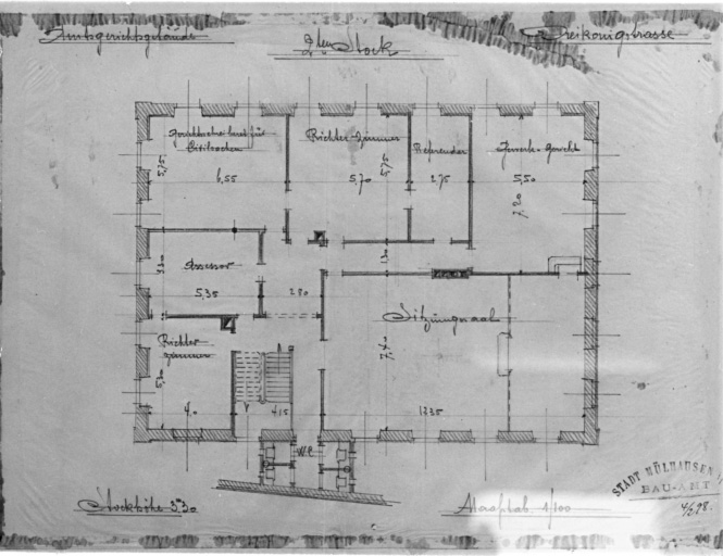 Tribunal cantonal : plan du deuxième étage.