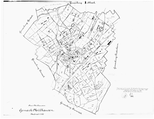 Tableau d'assemblage du plan cadastral de 1905.