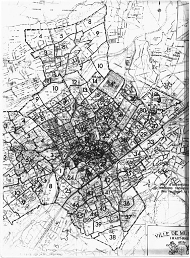 Plan d'assemblage du cadastre de 1905.