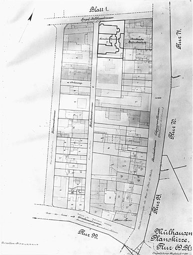 Plan de situation, extrait du plan cadastral de 1905, section 69 feuille 2, parcelle 80/2.