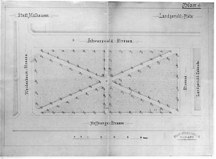 Projet pour le jardin de la place de la Liberté.