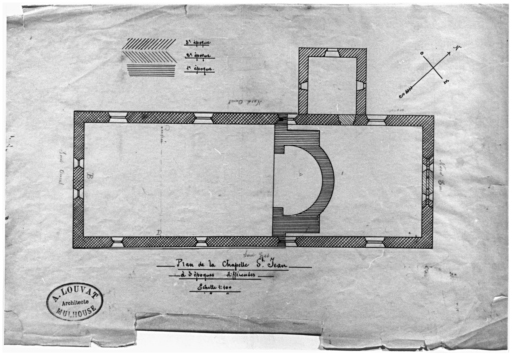 Plan de la chapelle à 3 époques différentes.