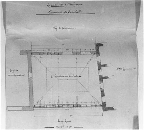 Plan de la salle de gymnastique.