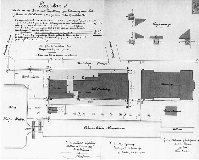 Plan de situation de l'emplacement de la poste.