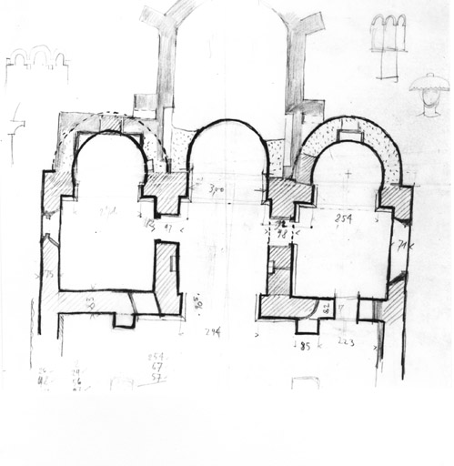 Plan côté du choeur et du transept.