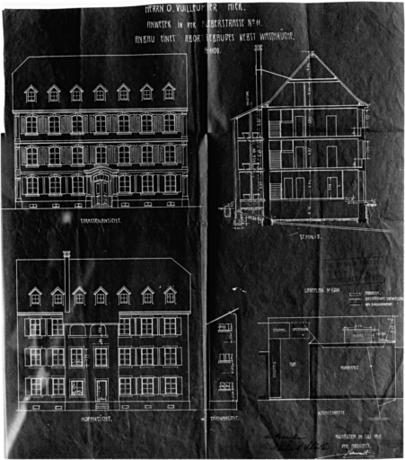 Elévations, coupe et plan de situation.