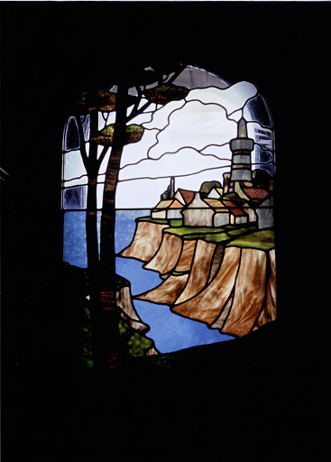 Fenêtre de l'alcôve dans le fumoir au rez-de-chaussée.