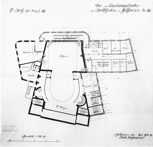 Projet de transformation et d'agrandissement : plan du troisième étage (second balcon).