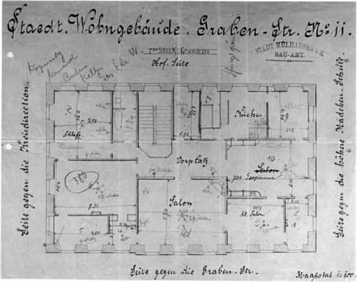 Plan du premier étage de la maison antérieure de gauche.