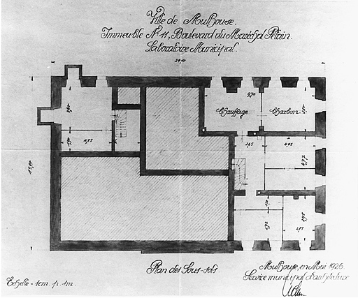 Plan des sous-sols de la maison antérieure gauche.