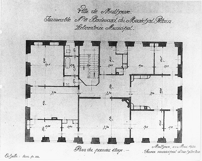 Plan du premier étage de la maison antérieure gauche.