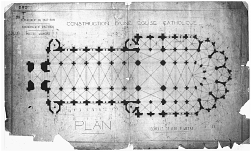 Projet de construction d'une église catholique. Plan (Projet exécuté).