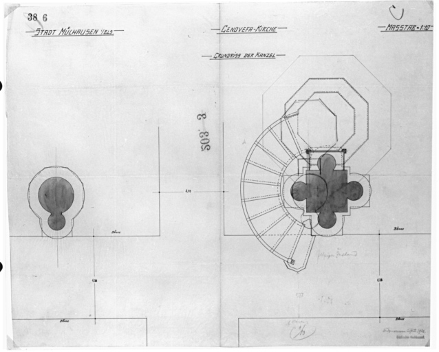 Plan de la chaire, relevé (pour un déplacement).