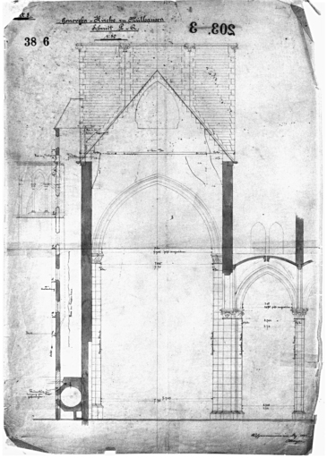 Coupe sur le transept.