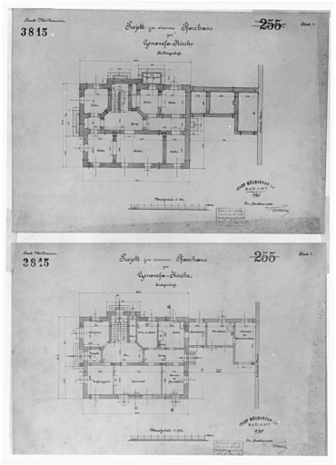 Presbytère : plan du rez-de-chaussée, plan du sous-sol.