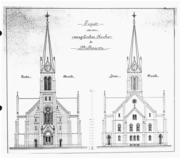 Elévations antérieure et postérieure.