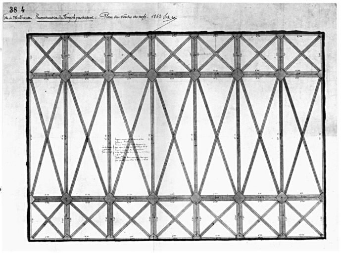 Plan des voûtes des nefs.