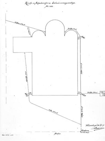 Drainage de l'église : plan.