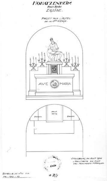 Elévation et plan.