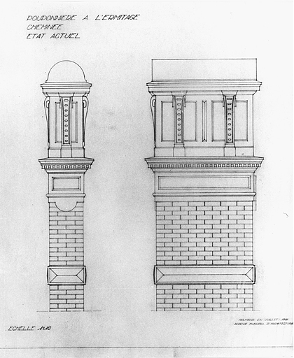 Elévation d'une cheminée.