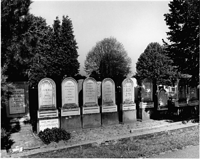 Cimetière protestant : enclos de la famille : vue partielle (allée c).