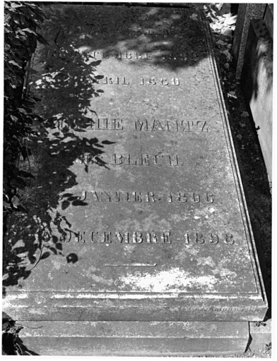 Cimetière protestant : tombeau de Jean Mantz et Sophie Mantz. Vue d'ensemble.