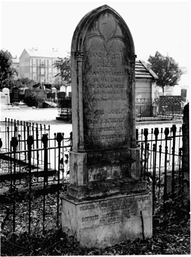 Cimetière protestant : tombeau de Franz Christian Joseph, pasteur et de Sophie Joseph (allée b). Vue d'ensemble.