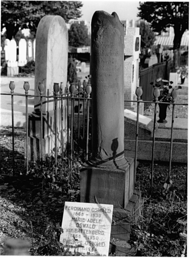 Cimetière protestant : tombeau de Nathalie Muhlenbach (allée a). Vue d'ensemble.