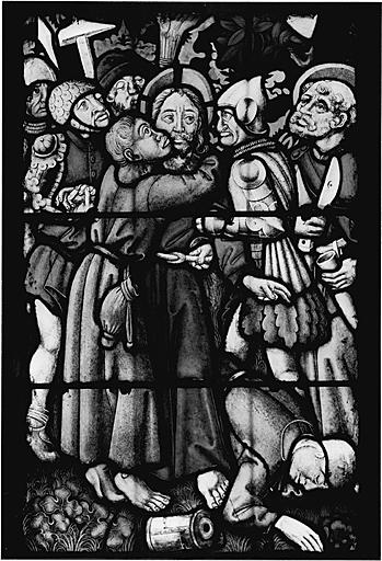 Détail du panneau 2c. Baiser de Judas.