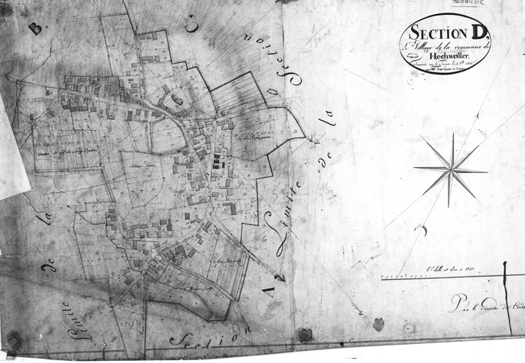 Plan du village de Hohwiller. Plan cadastral napoléonien, section D.