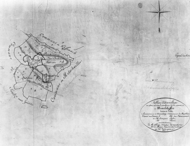 Cadastre napoléonien. Tableau d'assemblage.
