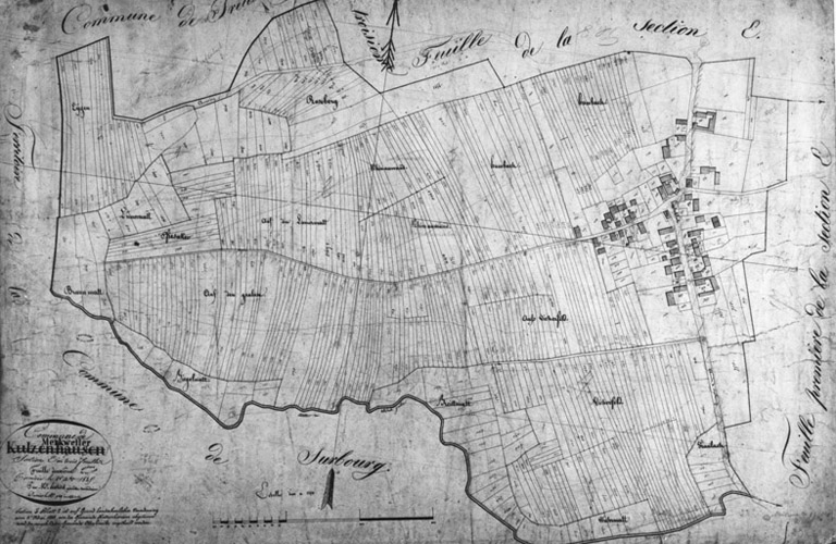 Cadastre napoléonien de la commune de Kutzenhausen. Section E2 : Hoelschloch