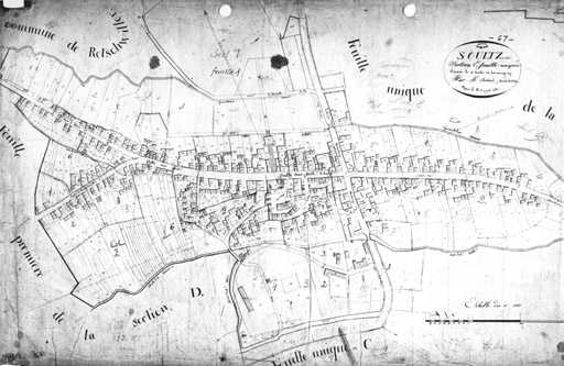 Plan de la ville de Soultz. Plan cadastral napoléonien, section E.