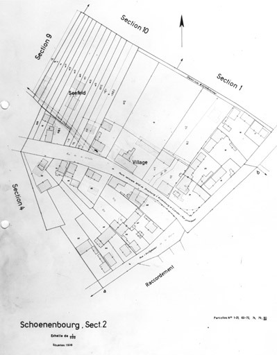 Plan du village de Schoenenbourg. Cadastre de 1939. Section 2.