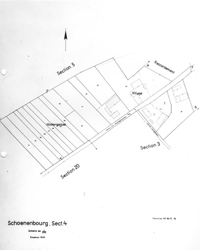 Plan du village de Schoenenbourg. Cadastre de 1939. Section 4.