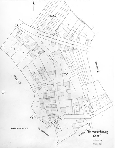 Plan du village de Schoenenbourg. Cadastre de 1939. Section 4.