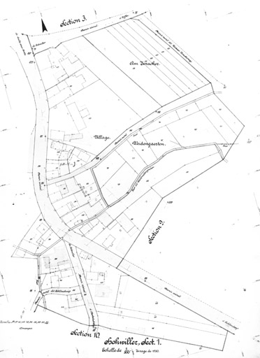 Cadastre du village de Hohwiller, section 1.