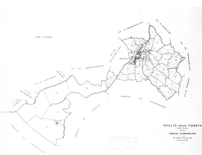 Cadastre de la ville, Tableau d'assemblage de 1952.