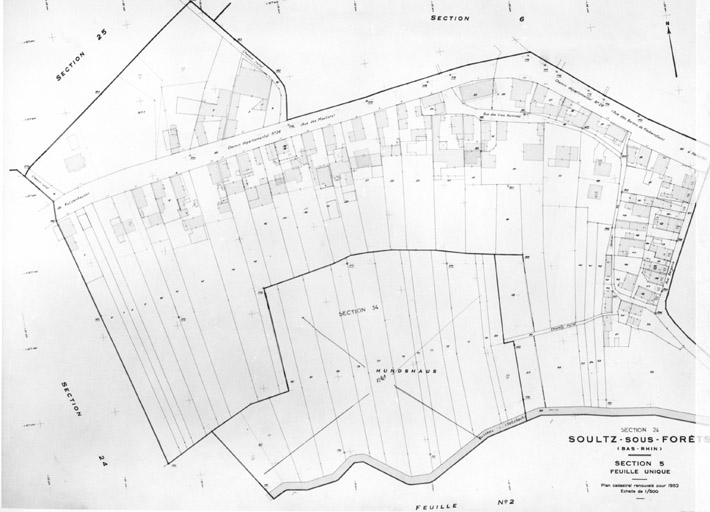 Plan cadastral de la ville, renouvelé pour 1952, section 5.