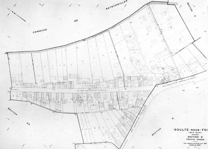 Plan cadastral de la ville, renouvelé pour 1952, section 6.