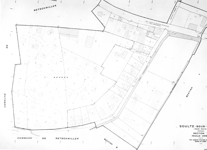 Plan cadastral de la ville, renouvelé pour 1952, section 7.