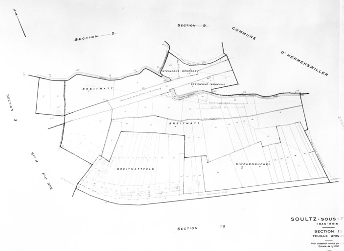 Plan cadastral de la ville, renouvelé pour 1952, Section 10.