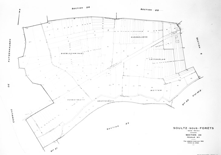 Plan cadastral de la ville, renouvelé pour 1952, Section 24.