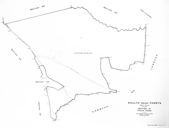 Plan cadastral de la ville, renouvelé pour 1952, Section 31.