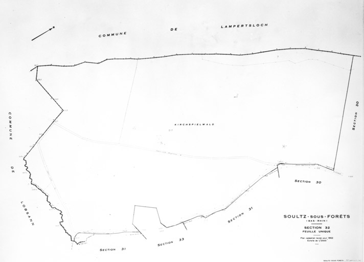 Plan cadastral de la ville, renouvelé pour 1952. Section 32.