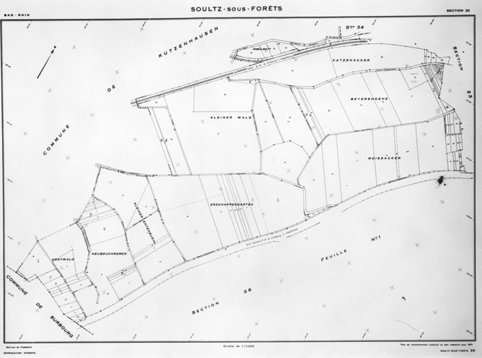 Plan cadastral de la ville, renouvelé pour 1952. Section 35.