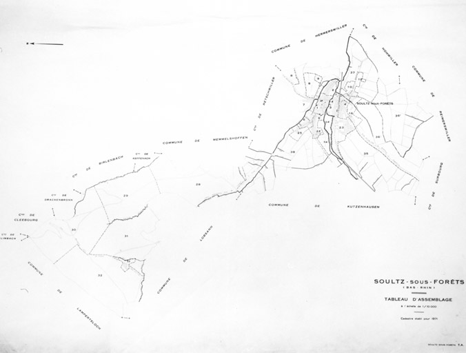 Cadastre, Tableau d'assemblage de 1971.