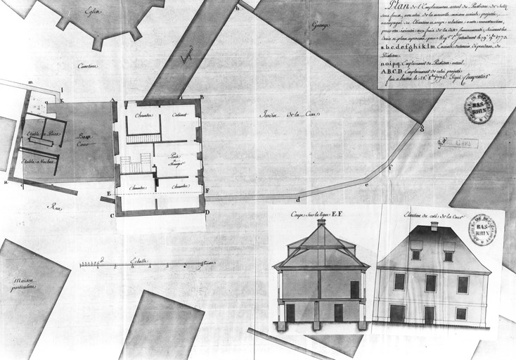 Plan de situation de l'ancien presbytère.